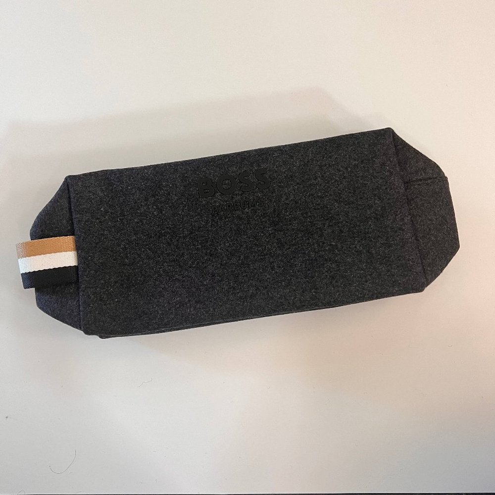 BOSS black toiletries pouch